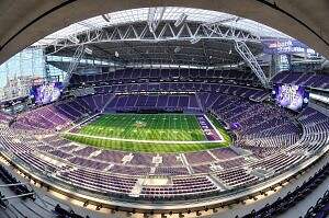 Interior of Minnesota Vikings US Bank Stadium in Minneapolis