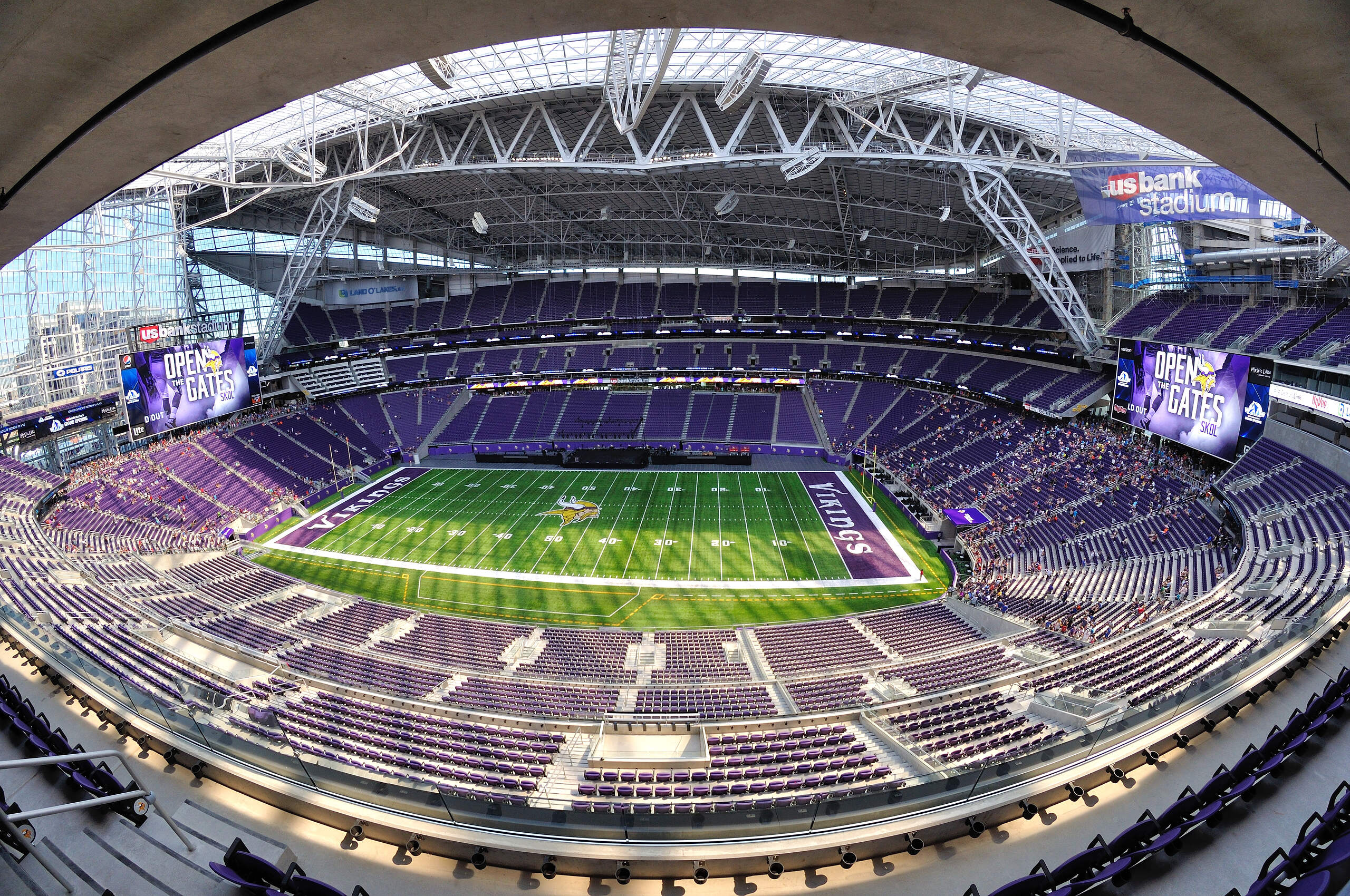 Interior of Minnesota Vikings US Bank Stadium in Minneapolis